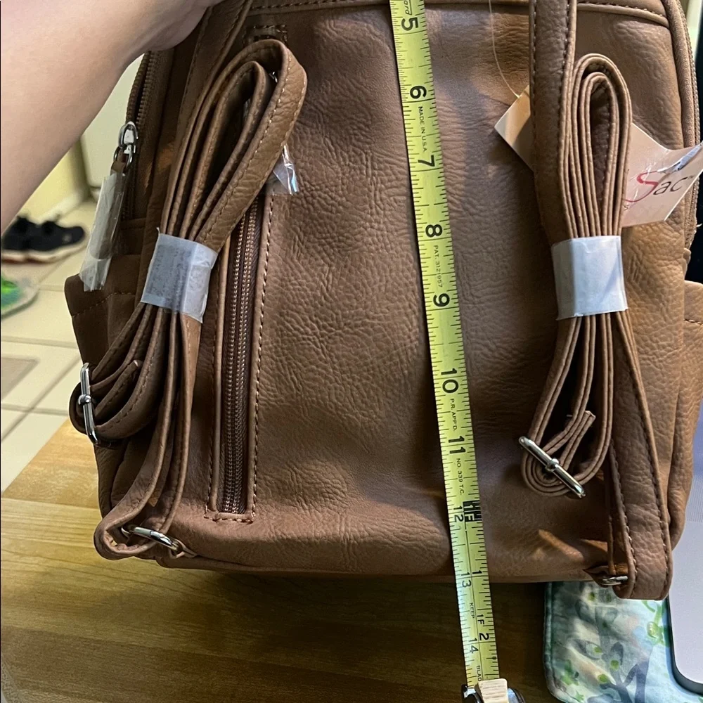 Brown Backpack W/ WHT Horse Patch Design Julie Lee